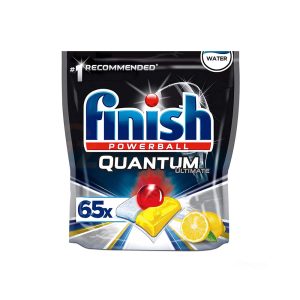 قرص ماشین ظرفشویی Finish مدل QUANTUM ULTIMATE حاوی عصاره لیمو بسته 65 عددی