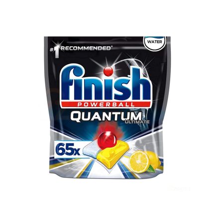 قرص ماشین ظرفشویی Finish مدل QUANTUM ULTIMATE حاوی عصاره لیمو بسته 65 عددی