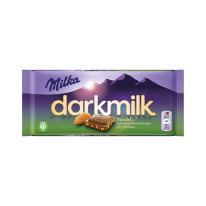 شکلات سوییسی Milka مدل Dark Milk Almond وزن 90 گرم