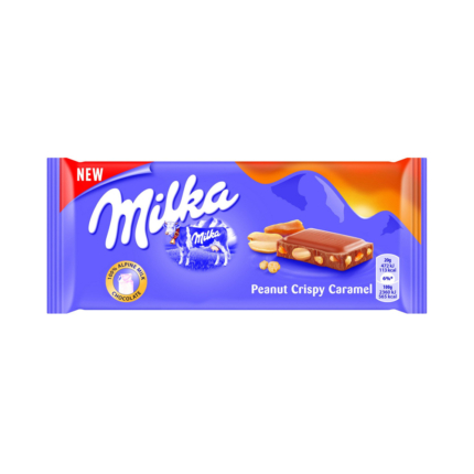 شکلات سوییسی Milka مدل Peanut Crispy Caramel وزن 90 گرم