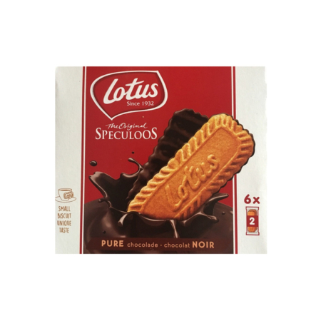 بیسکوییت لوتوس مدل speculoos شکلات تلخ وزن 162 گرم